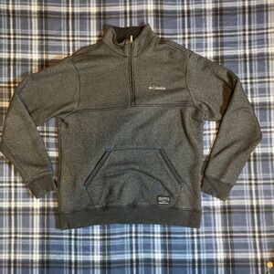 Columbia Mens Charcoal Gray Quarter Zip Fleece‎ Pullover Sweater XM6997 Size M